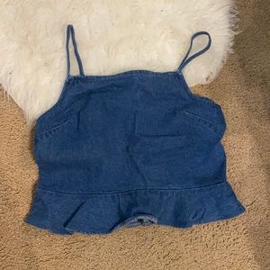 American Eagle crop denim tank.